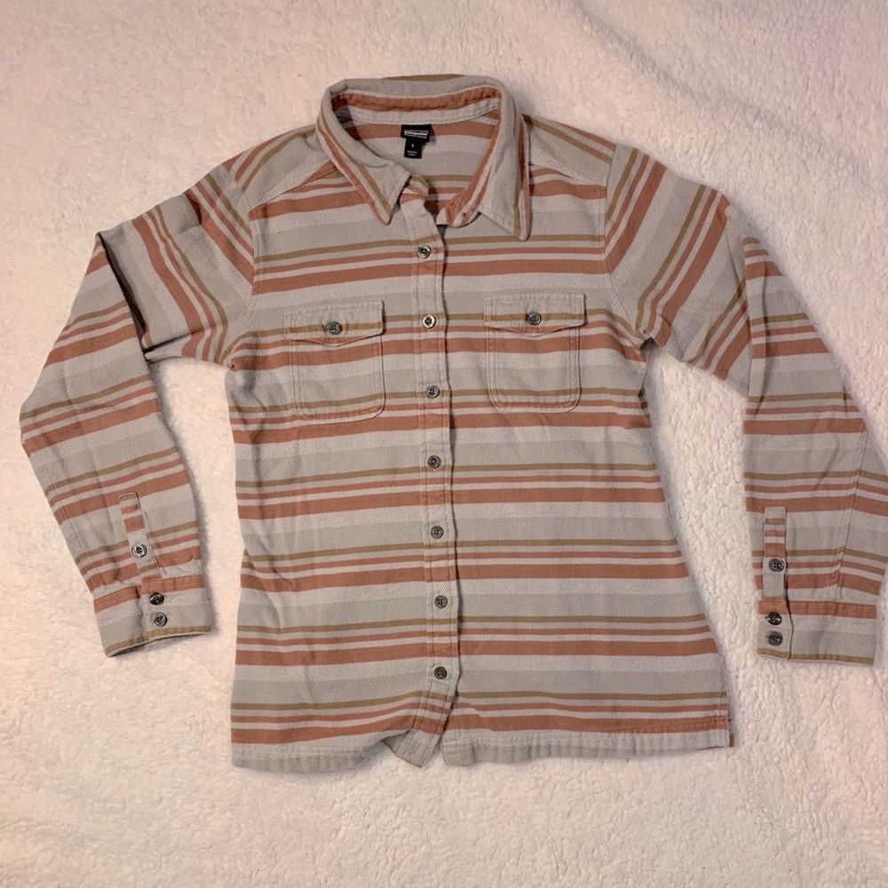 Patagonia Fjord striped flannel (size 6)